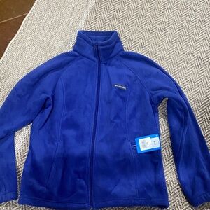 Columbia fleece zip up jacket. Royal Blue. New with tags